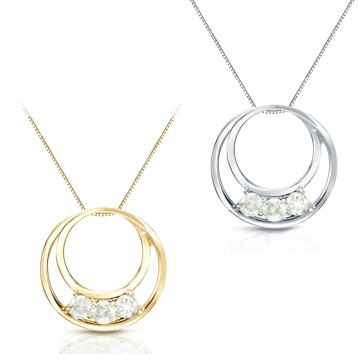 3 circle diamond necklace