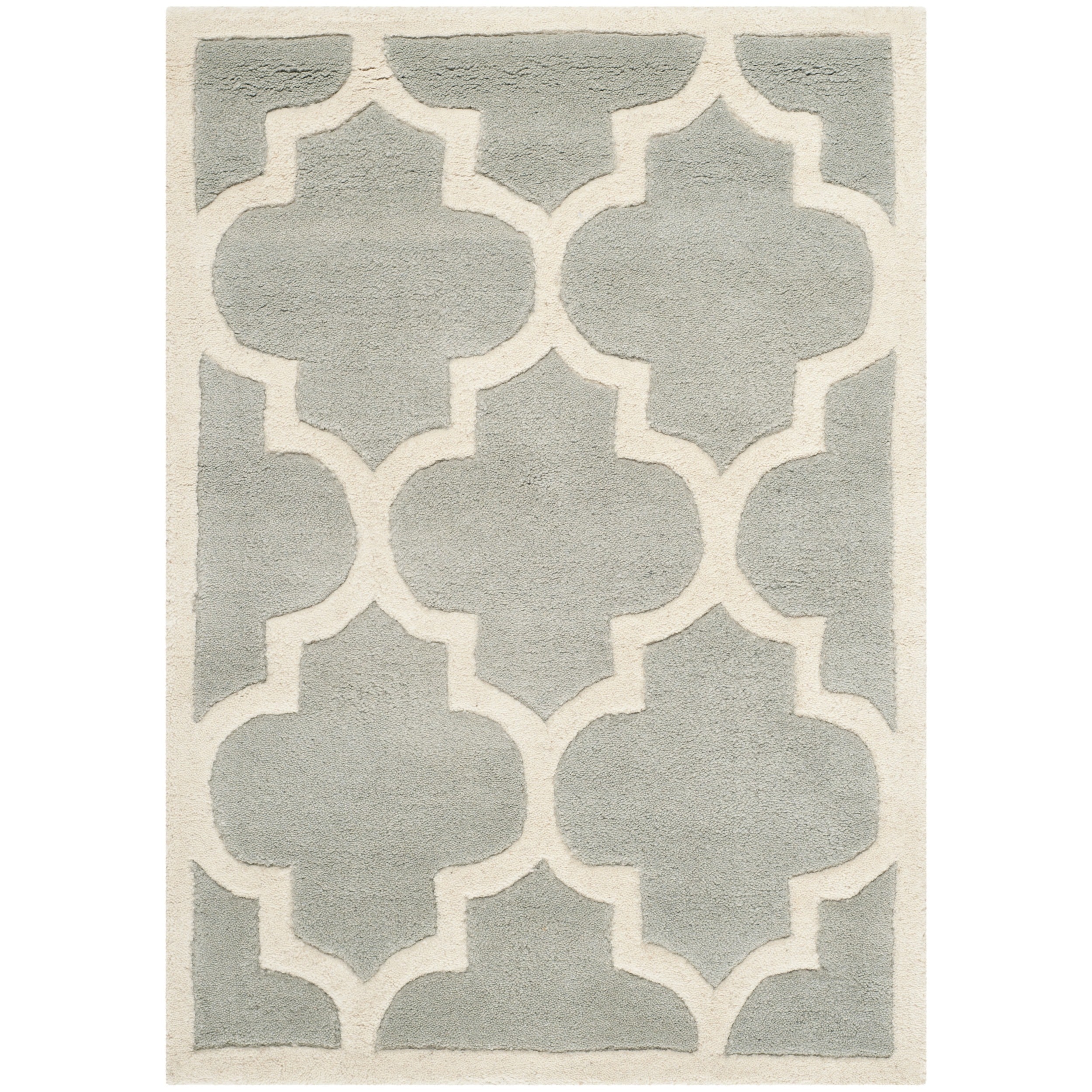 Safavieh Handmade Low pile Moroccan Chatham Gray/ Ivory Wool Rug (23 X 5)