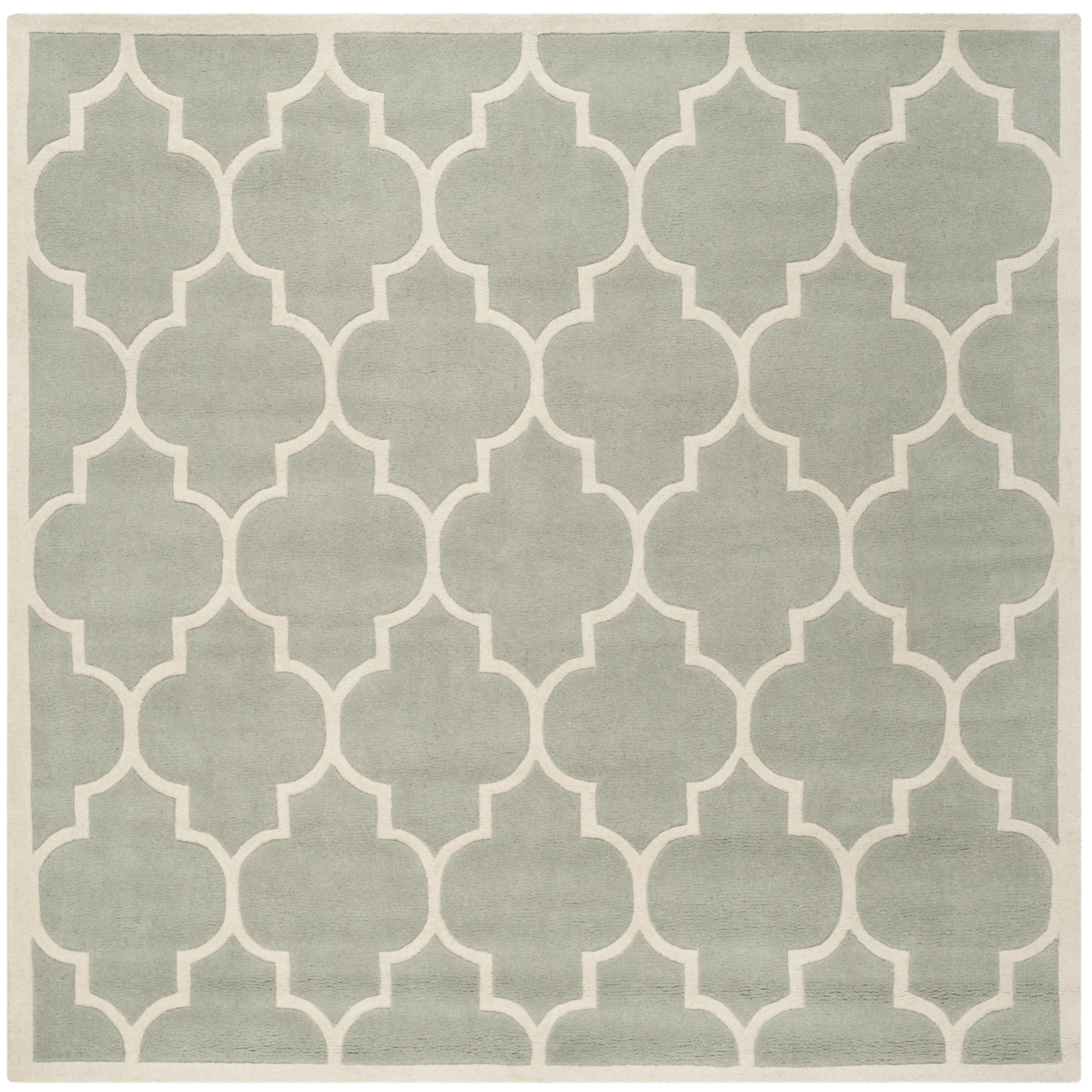 Contemporary Safavieh Handmade Moroccan Chatham Gray/ Ivory Wool Rug (5 Square)