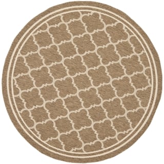 Outdoor Round Oval Square Area Rugs For Less Safavieh Indoor Outdoor Courtyard Brown Bone Rug 4 Round