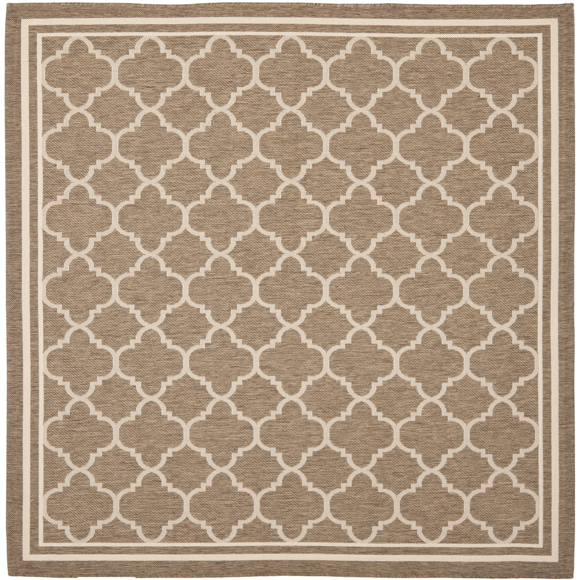 Safavieh Courtyard Brown/ Bone Polypropylene Indoor/ Outdoor Rug (4 Square)