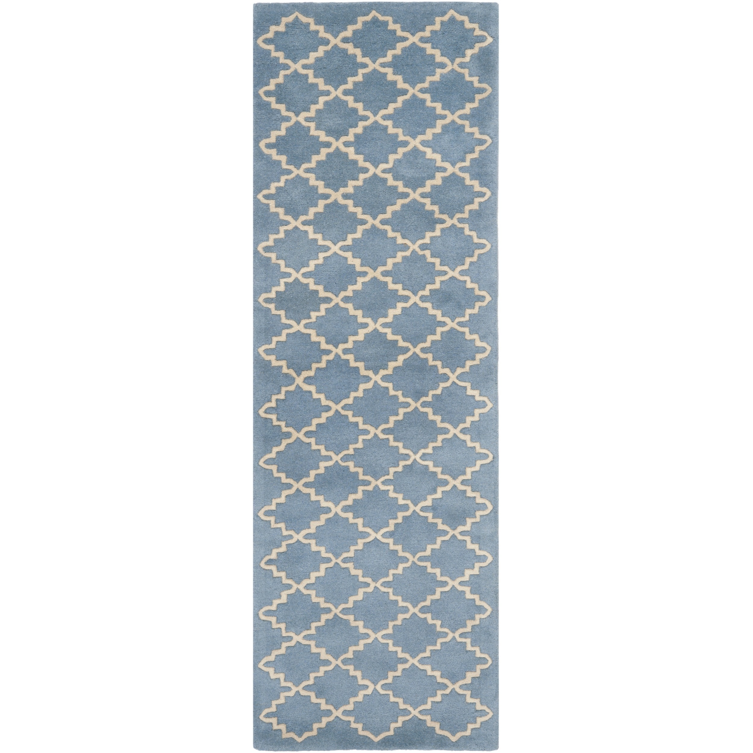 Safavieh Handmade Moroccan Chatham Blue Grey Wool Rug (23 X 13)