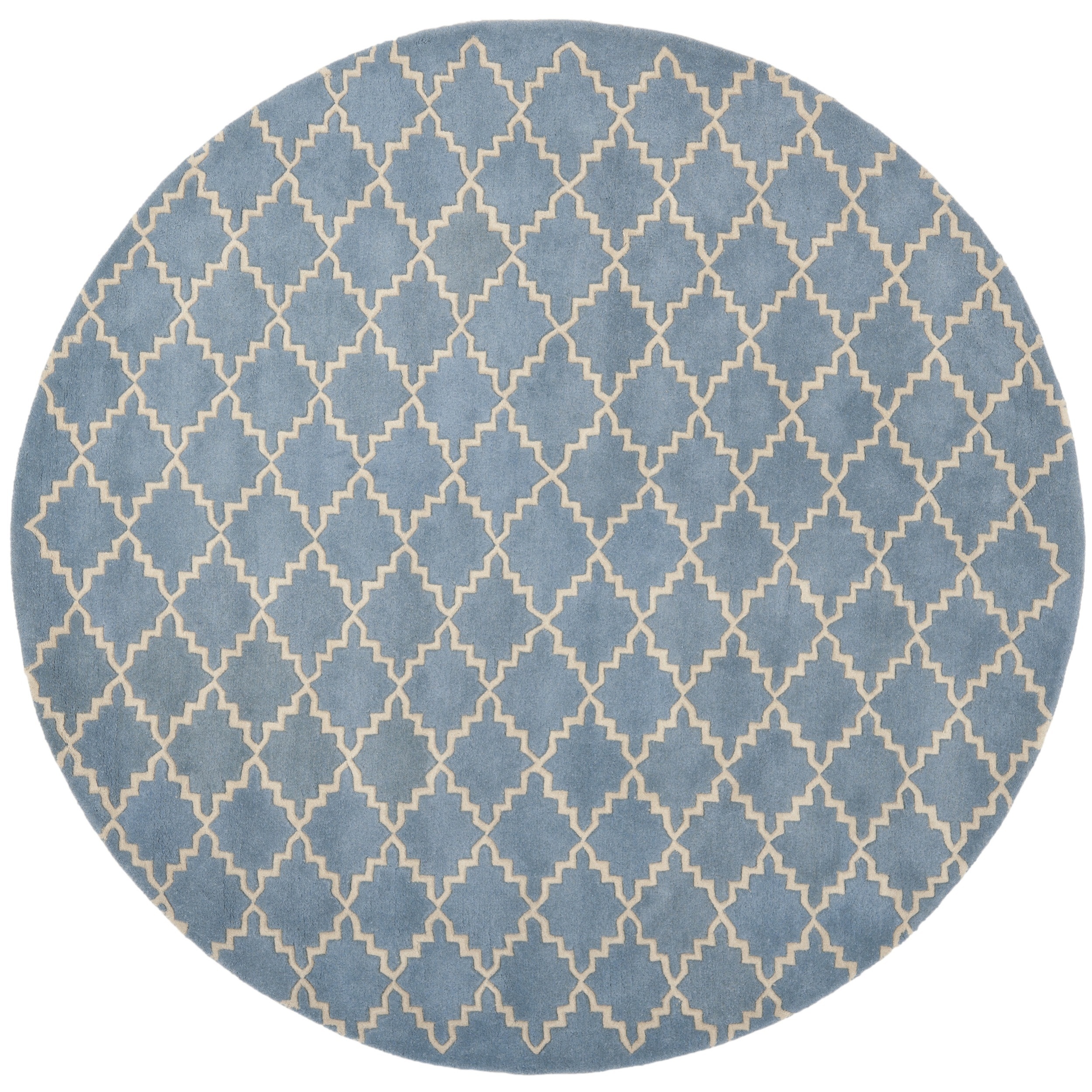 Safavieh Handmade Moroccan Chatham Blue Grey Wool Rug (5 Round)