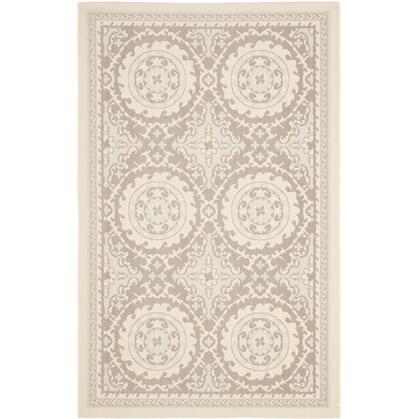 Safavieh Indoor/ Outdoor Courtyard Beige/ Dark Beige Rug - 8' x 11'