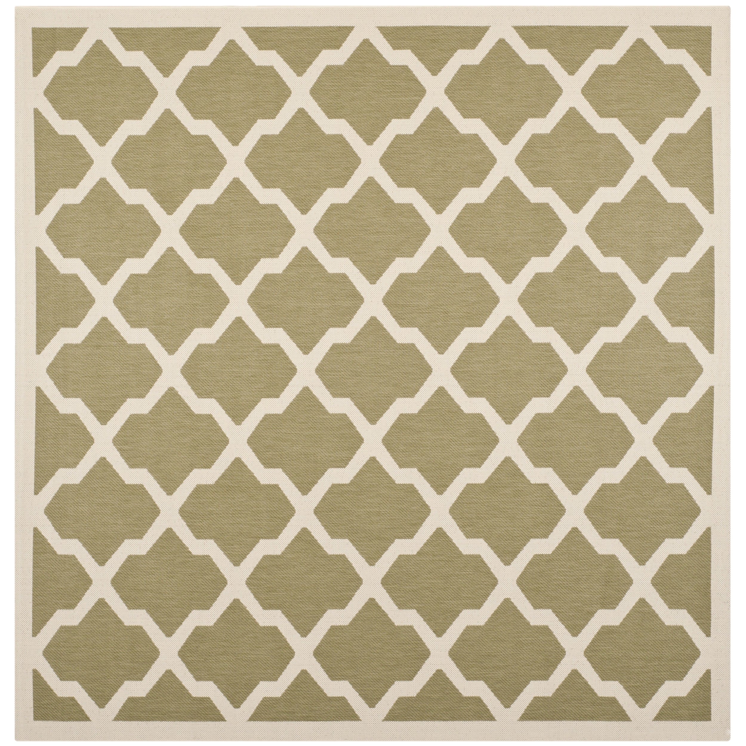 Safavieh Contemporary Indoor/ Outdoor Courtyard Green/ Beige Rug (4 Square)