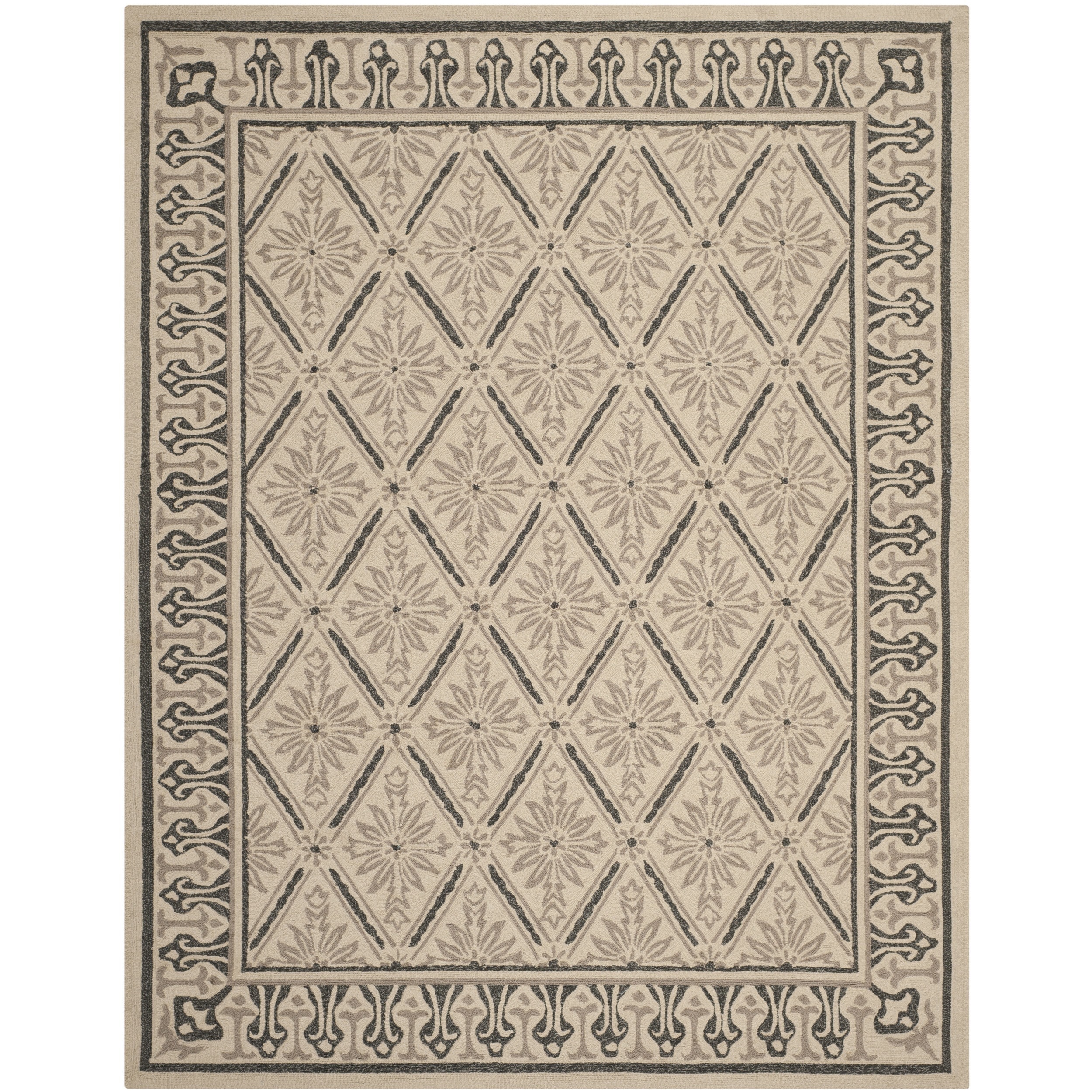 Safavieh Indoor/ Outdoor Four Seasons Beige/ Slate Rug (76 X 96)