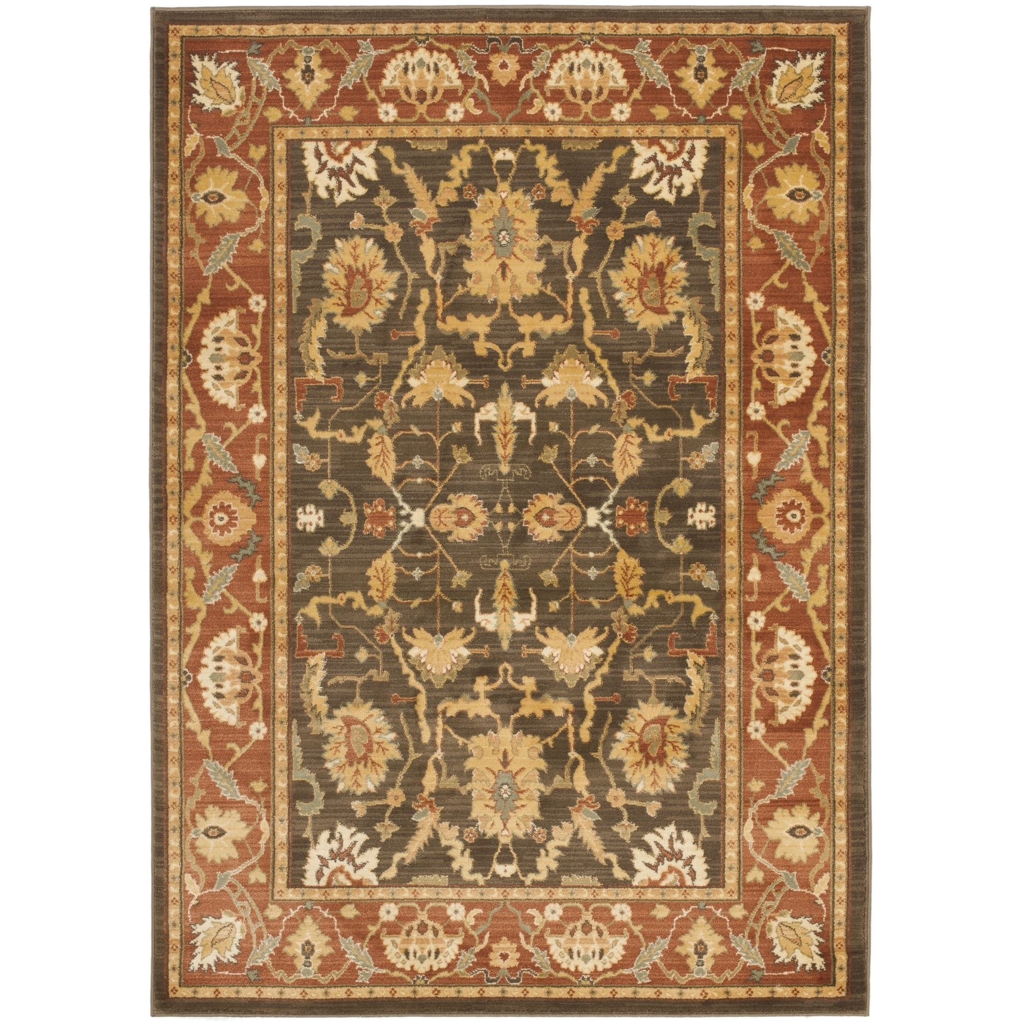 Safavieh Heirloom Brown/ Rust Rug (67 X 91)