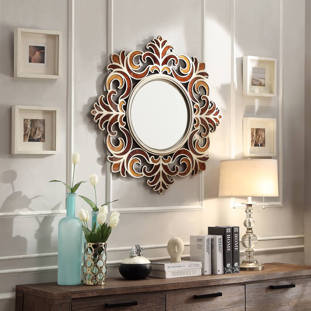 Kiona Roccoco Frame Bronze Finish Accent Wall Mirror