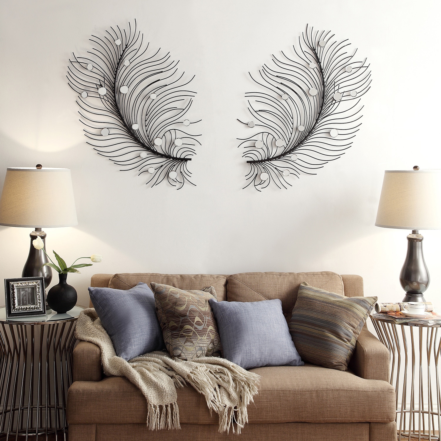 Inspire Q Tilden Feather Wing Accent Wall Mirror