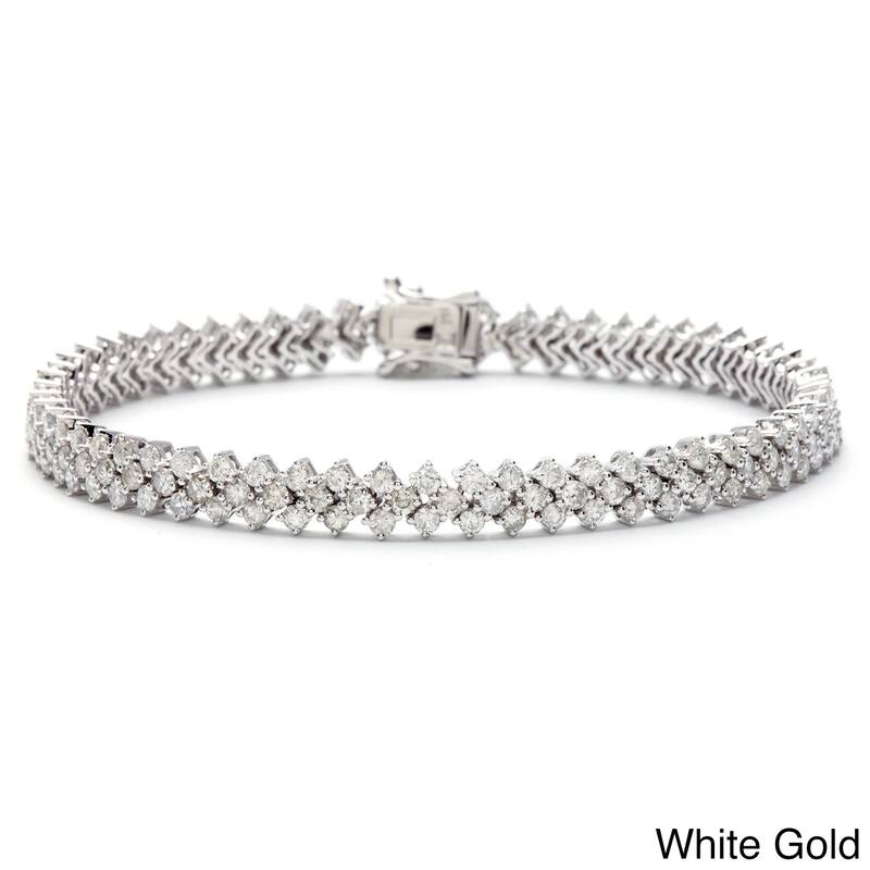 14k White Gold 5 3/5ct TDW Diamond Bracelet