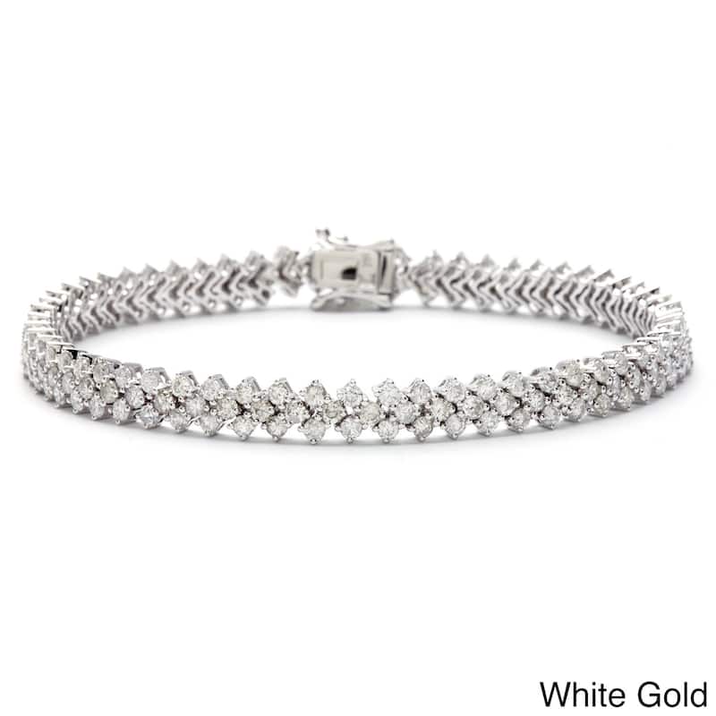 14k White Gold 5 3/5ct TDW Diamond Bracelet - White