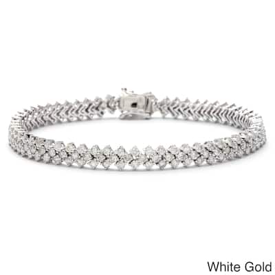 14k White Gold 5 3/5ct TDW Diamond Bracelet