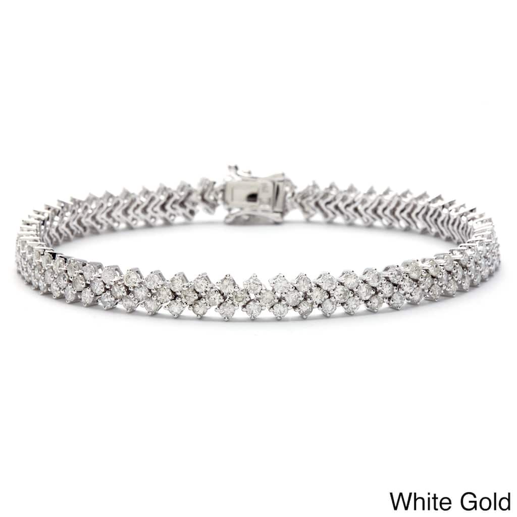 14k White Gold 5 3/5ct TDW Diamond Bracelet