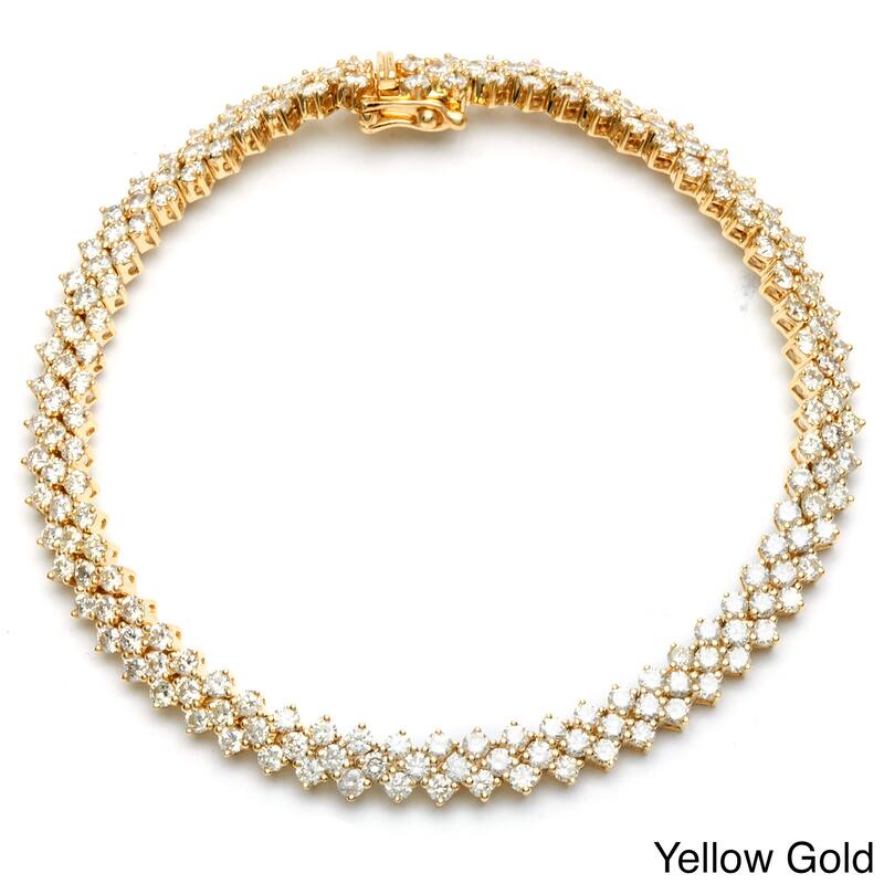 14k White Gold 5 3/5ct TDW Diamond Bracelet - Yellow
