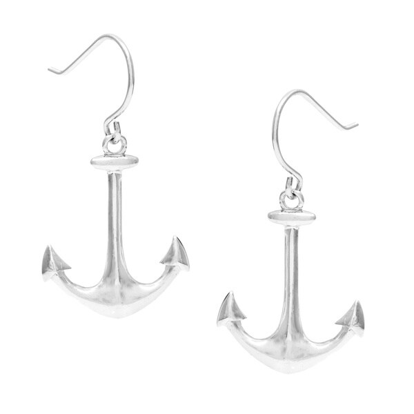 La Preciosa Sterling Silver Anchor Earrings