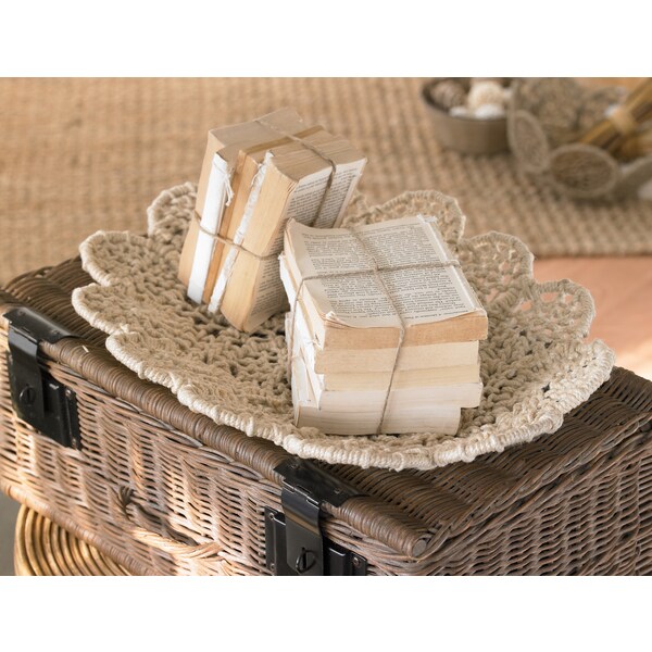 24-inch Spider Web Jute Rope Basket with Iron Frame
