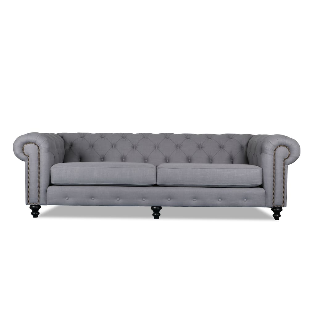 Patrick Chesterfield Tufted Premium Linen Sofa