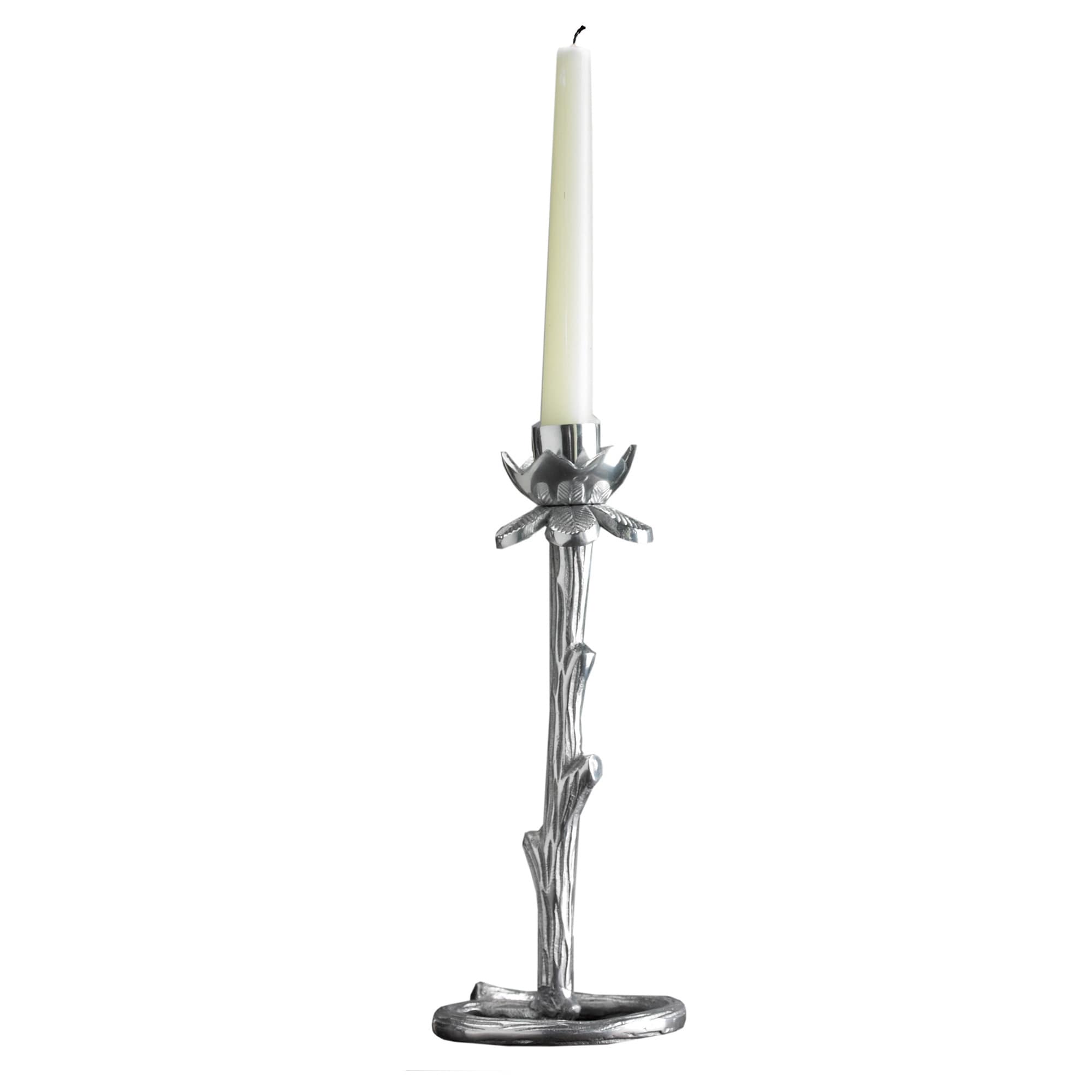 12 inch Flowering Aluminum Candle Holder