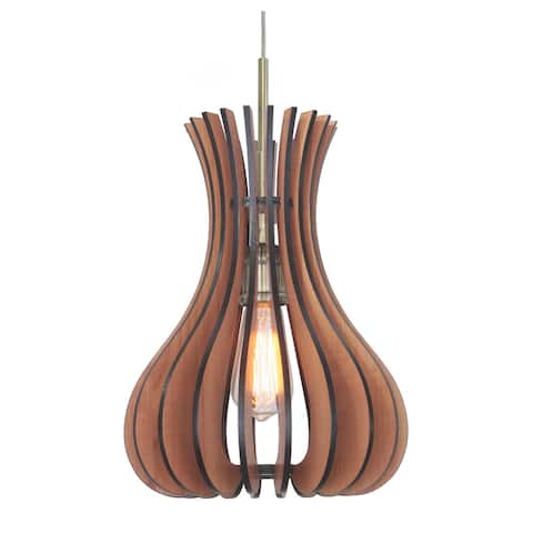 Canopy 1-light Genie Wood Slat Medium-Size Pendant