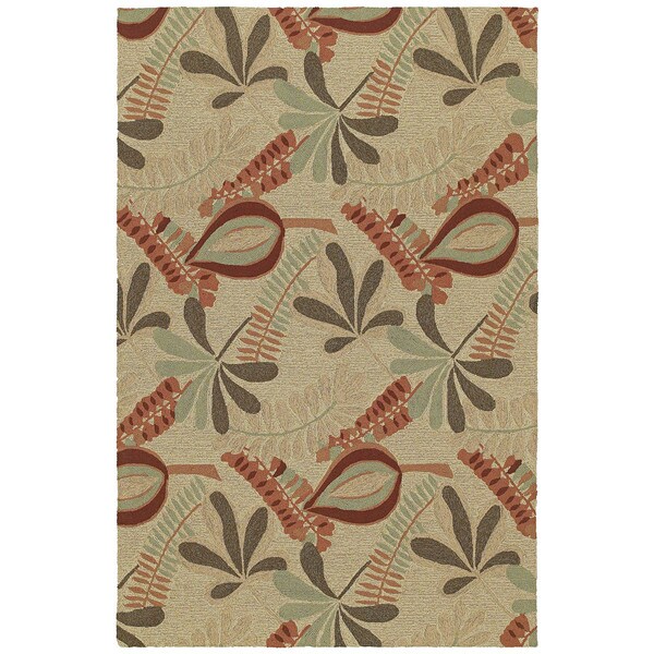 Indoor/ Outdoor Fiesta Aloha Leaves Rug - 9' x 12'