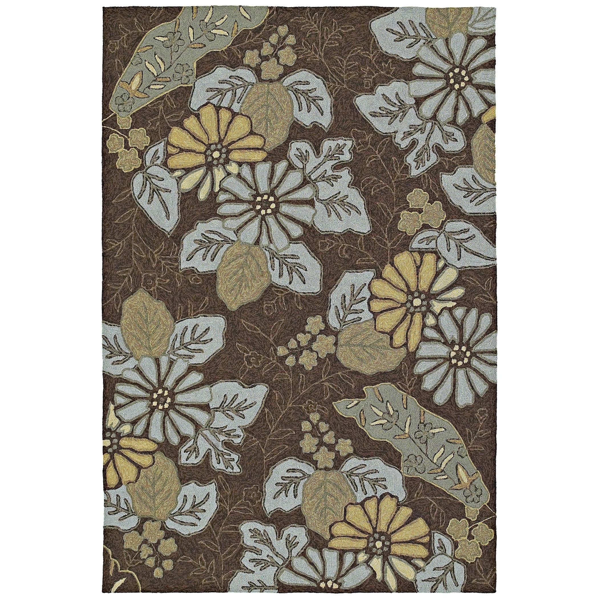 Indoor/ Outdoor Fiesta Chocolate Island Rug (2 X 3)