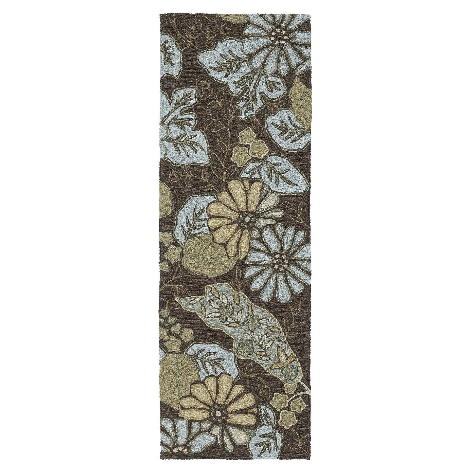 Indoor/ Outdoor Fiesta Chocolate Island Rug (2 X 6)