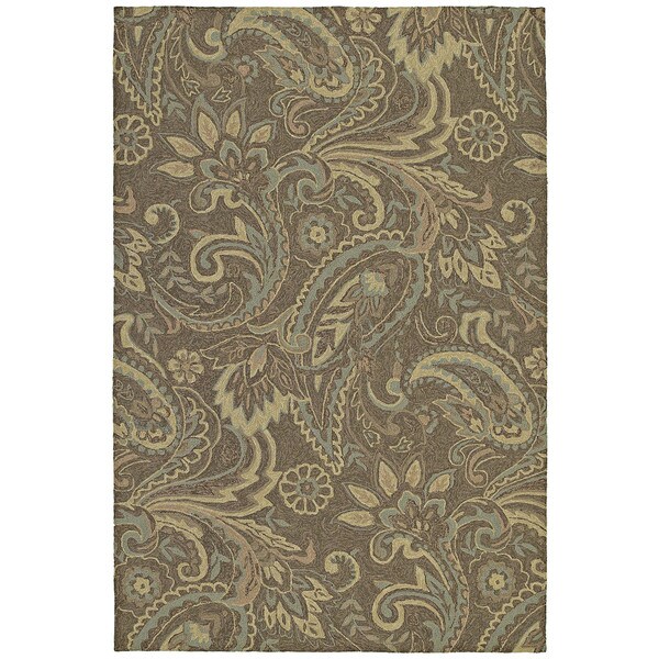 Indoor/ Outdoor Fiesta Brown Paisley Rug (3' x 5') - 3' x 5'