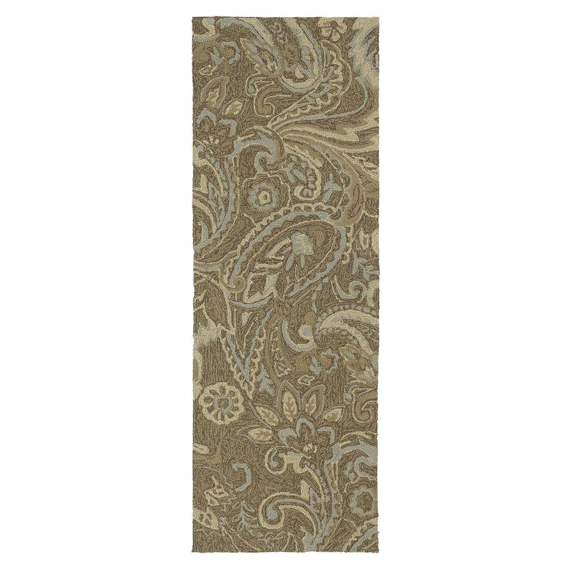 Indoor/ Outdoor Fiesta Brown Paisley Rug (2 X 6)