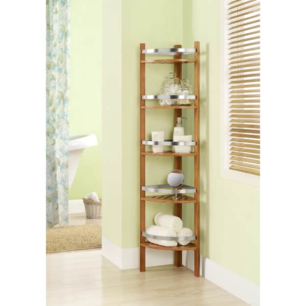 Altra Bamboo Bathroom Shelves Corner Tower 8380864 Bamboo Bathroom Shelves Corner Tower