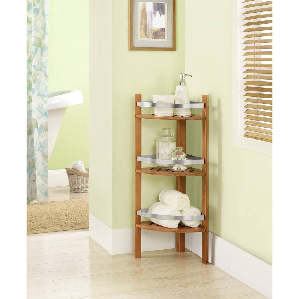 Altra Bamboo Bathroom Shelves Corner Tower