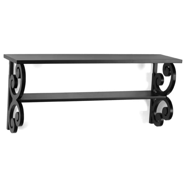 Melannco 24 inch MDF Bracket Scroll Double Shelf Melannco Accent Pieces