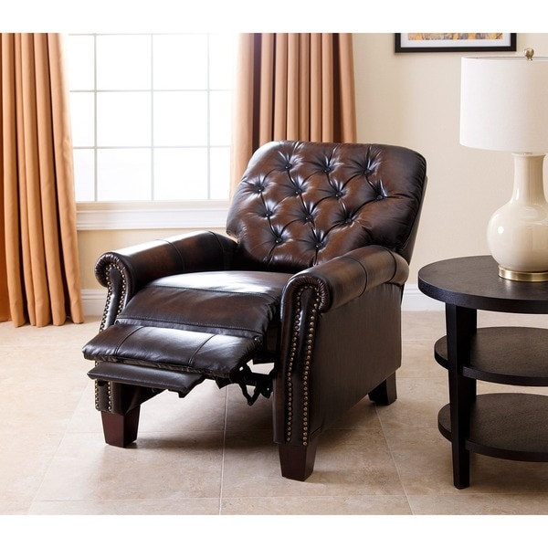 Abbyson Camden Hand Rubbed Leather Pushback Recliner - Free Shipping Today - Overstock.com - 15685274 : leather push back recliners - islam-shia.org