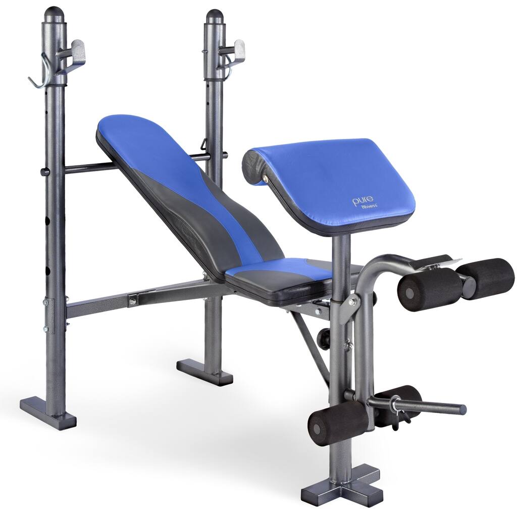 Pure Fitness Multi Purpose Mid Width Weight Bench - Blue/Black