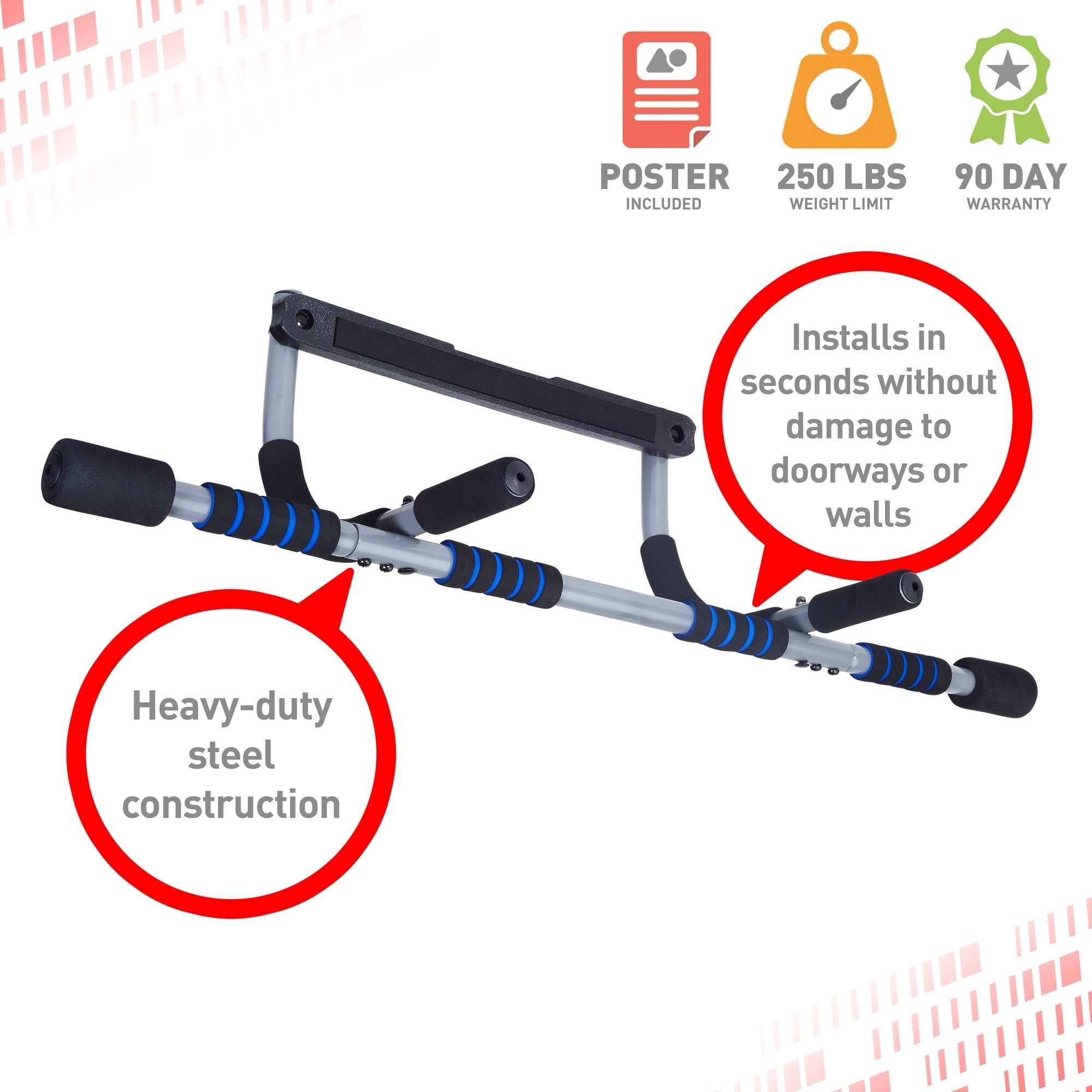 Shop Pure Fitness Multi Purpose Doorway Pull Up Bar On Sale