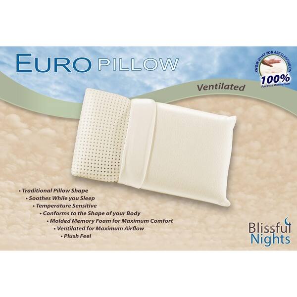 Shop Sleep Zone Ventilated European Memory Foam Pillow Free