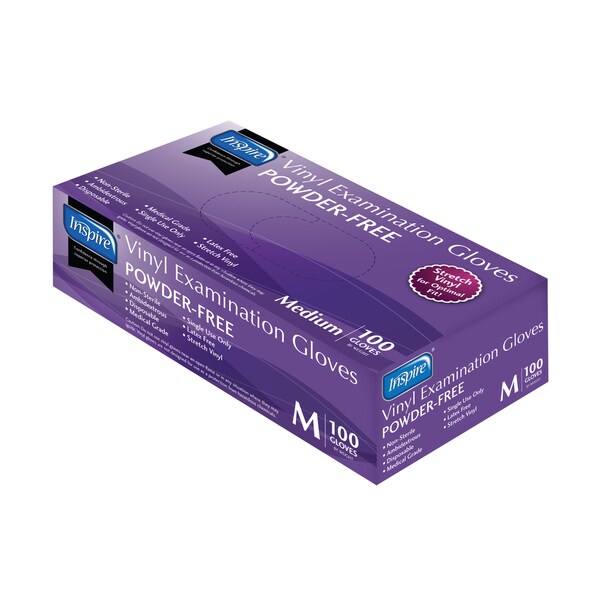 Shop Inspire Medium PowderFree ExamGrade StretchVinyl Gloves (Case