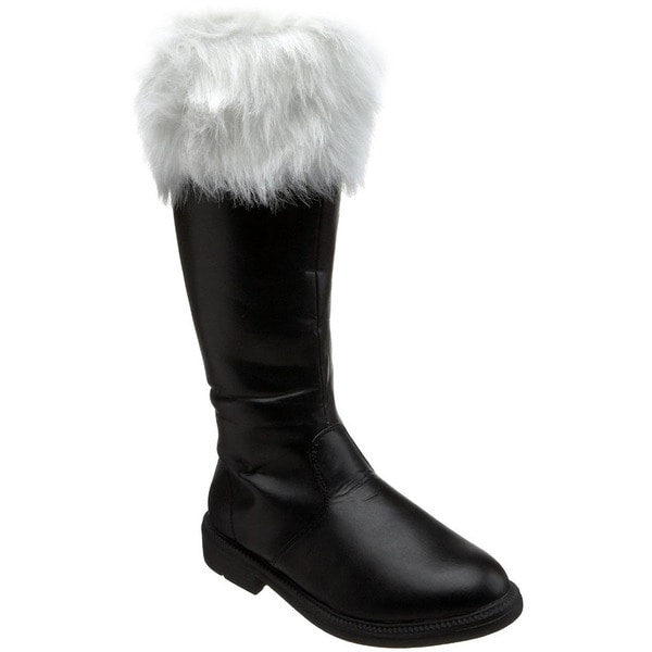 Shop Funtasma Men's 'Santa-108' Black Knee-high Fur Collar Boots - Free ...