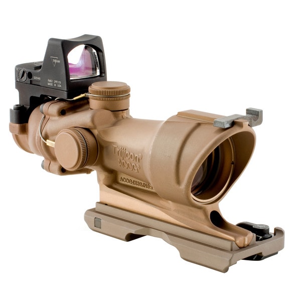 Trijicon ACOG 4x32 Dark Earth Brown Scope, Center Illumination Amber ...