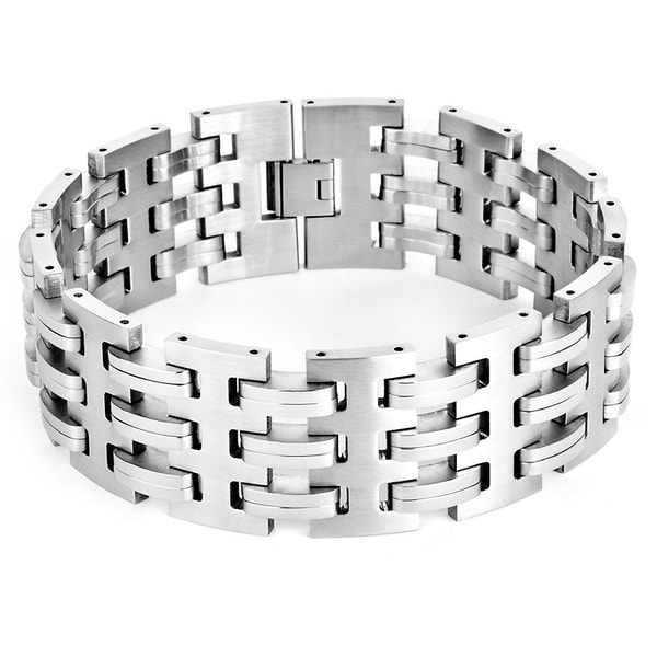 Stainless Steel Men's Brushed and Polished Link Bracelet West Coast Jewelry Men's Bracelets