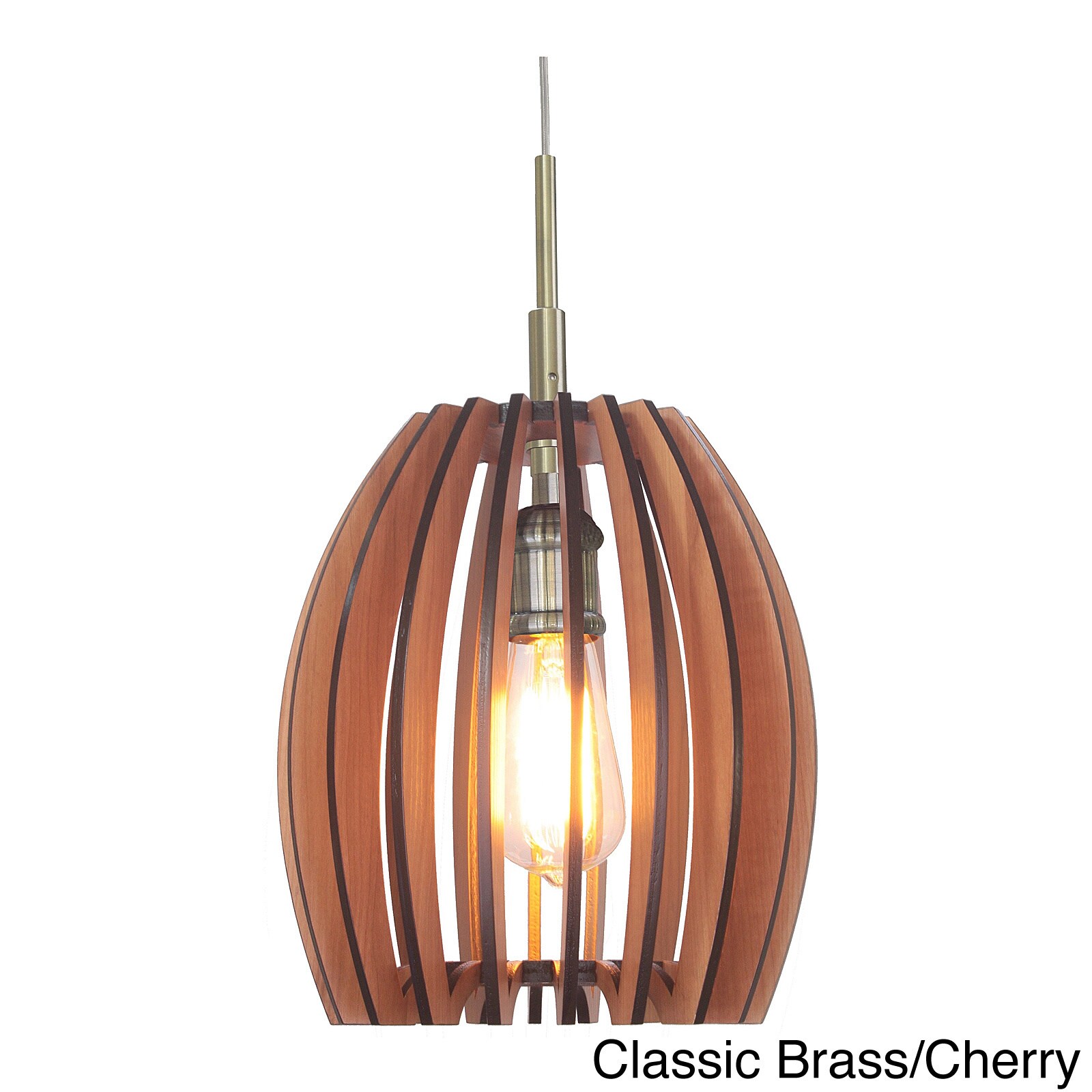 wood slat pendant light