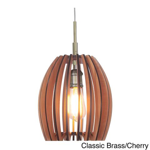 Canopy 1-light Crescendo Wood Slat Pendant