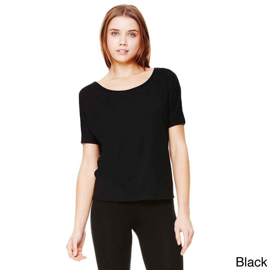 Bella Womens Flowy Cutout Back T shirt