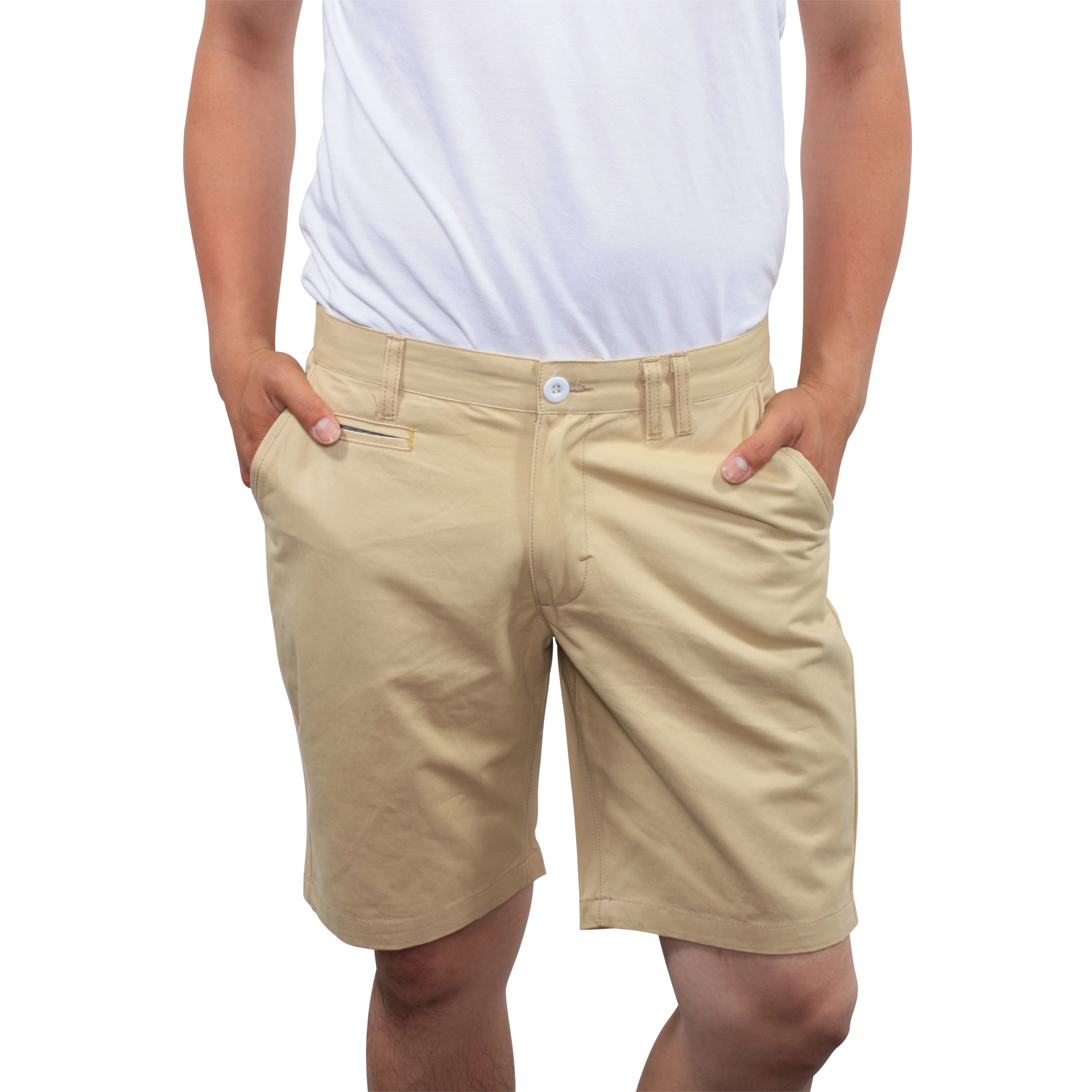 Filthy Etiquette Filthy Etiquette Mens Slim Fit Khaki Flat Front Shorts Khaki Size 30