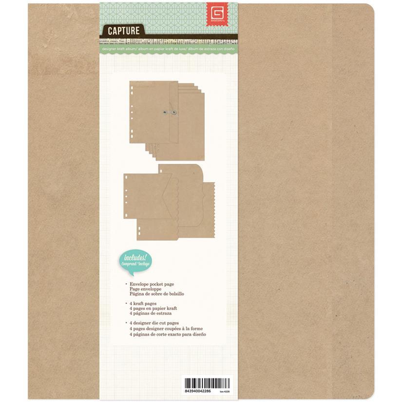 Basics Kraft Ring Binder 7 X9  With Pockets and Decorative Edges