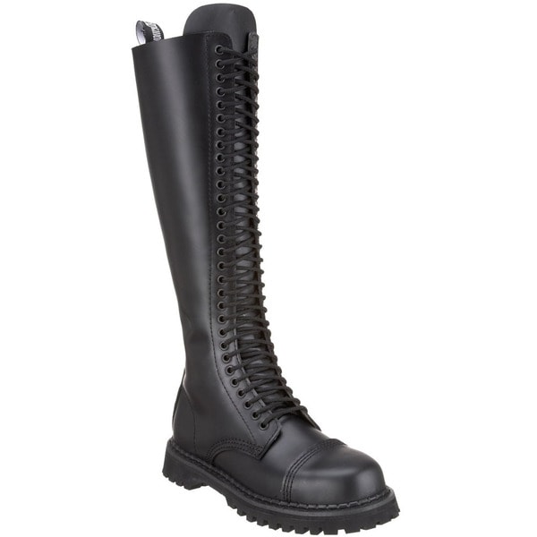 Shop Demonia Men's Rocky-30' Black Leather 30-eyelet Knee-high Boots ...