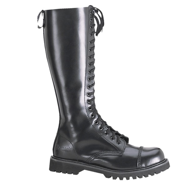 mens black leather knee high boots