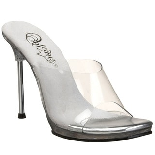 Pleaser Women's 'Chic 01' Clear Stiletto Slide Heels Pleaser Heels