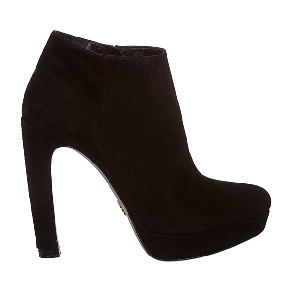 black suede platform booties