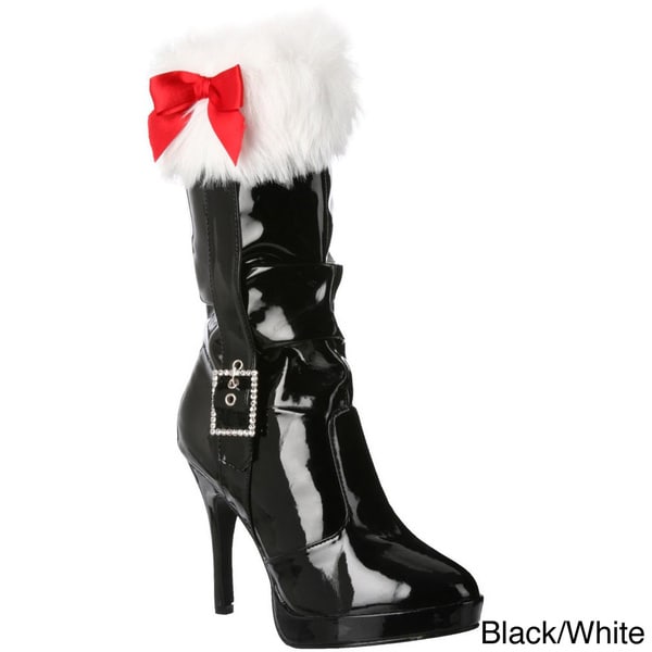 Funtasma Womens Merry 215 Santa Fur Cuff Mid calf Boots   15686075