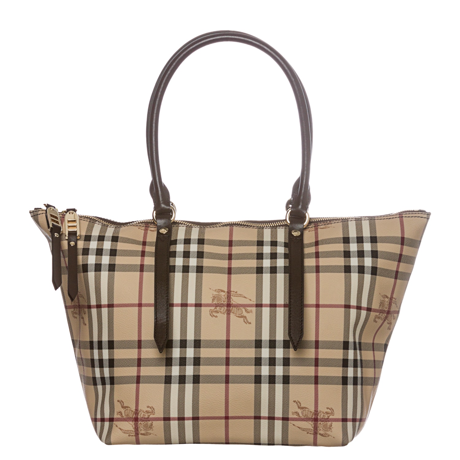 Burberry Salisbury Small Beige/ Chocolate Haymarket Tote  